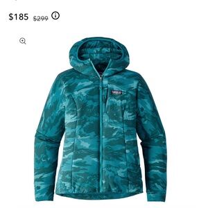 Patagonia Nano Air Hooded Hoody Jacket Coat Teal Camo Camouflage